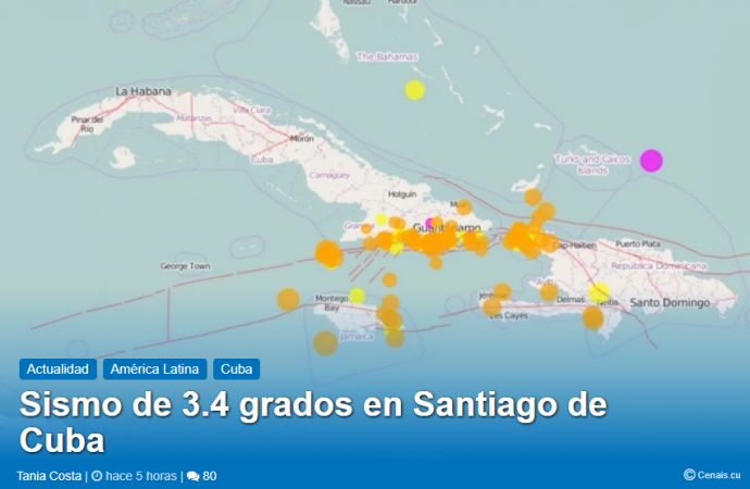 Sismo 3.4 grados en Santiago este viernes a las 4:09 p.m