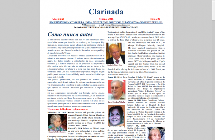 Clarinada Marzo 2016 (#222)