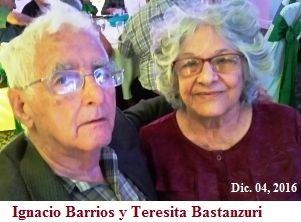 Matrimonio entre expresos políticos cubanos. Ignacio Barrios y Teresita Bastanzuri.