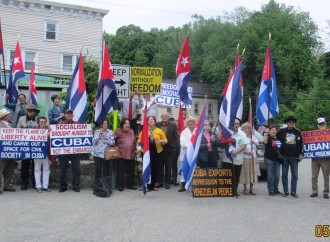 Central Valley, NY. Visita histórica y protesta contra el régimen comunista cubano