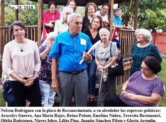 Homenaje al expreso político Nelson Rodríguez por las Expresas Políticas Cubanas.
