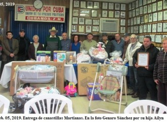 Feb. 05, 2019. Entrega de 3 canastillas en homenaje al Natalicio del Apóstol de la Independencia de Cuba.