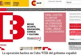 Hackean una web del Gobierno español en Cuba con mensajes contra los hermanos Castro