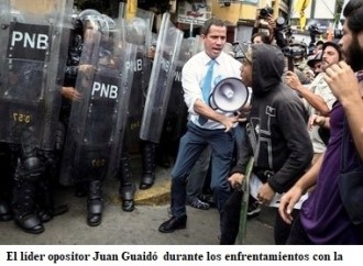 Reprimen en Caracas marcha de Guaidó para recuperar el edificio de la Asamblea Nacional.