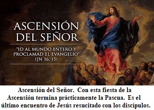 Lecturas bíblicas de hoy domingo 24 de mayo, 2020. Ascensión del Señor