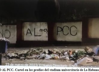 <strong>Pintan cartel contra el Partido Comunista en los predios del estadio universitario de La Habana</strong>