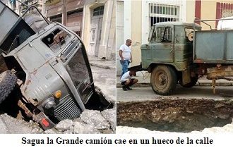 <strong>Colapso de alcantarillado causó accidente en Villa Clara</strong>