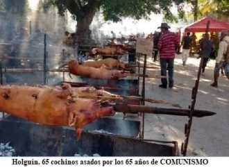 <strong>Gobierno asa 65 puercos en feria de Holguín en saludo a los 65 años de la “Revolución”</strong>